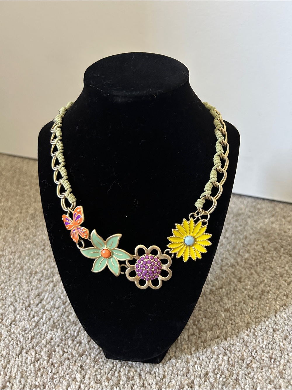 Lia Sophia Floral Statement Necklace - Multicolor